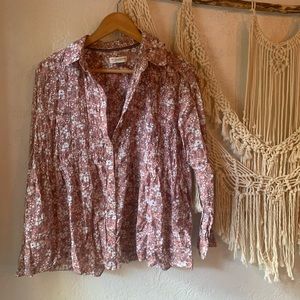 Anthropologie Pilcro and the Letterpress Floral Cottagecore Boho Top
